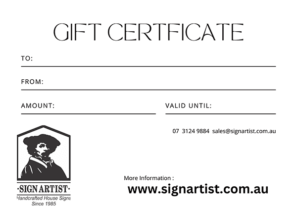 Gift Voucher from the Sign Artist