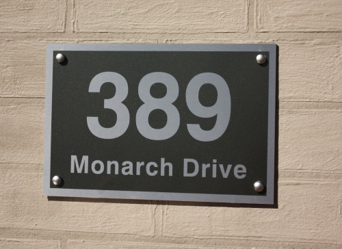 Brushed Aluminum House Address Signs 300mm x 200mm