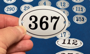 Oval enamel look house number signs – classic white and black, Australian made