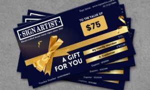 Sign Artist gift voucher – custom house sign gift card from $50, Australian made